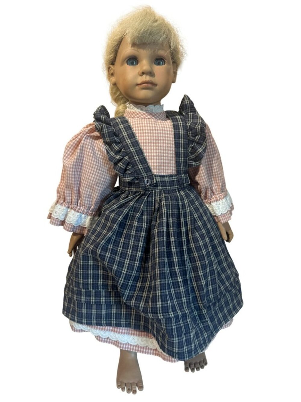 VTG Heidi Ott Artist Doll Blonde Blue Eyes 18" W/ Outfit Imperfect Winky Blinky